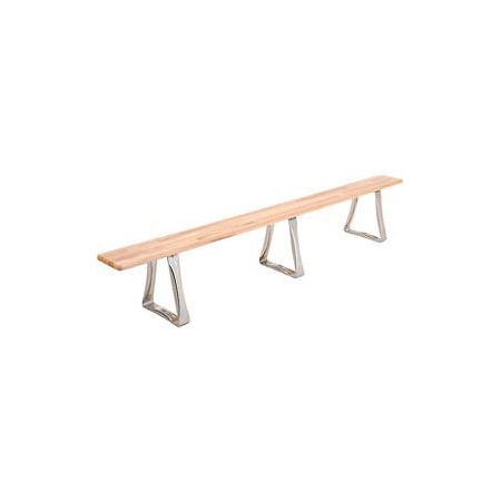 Global Industrial Locker Room Bench, Hardwood With Trapezoid Legs, 120 x 9-1/2 x 17 184995